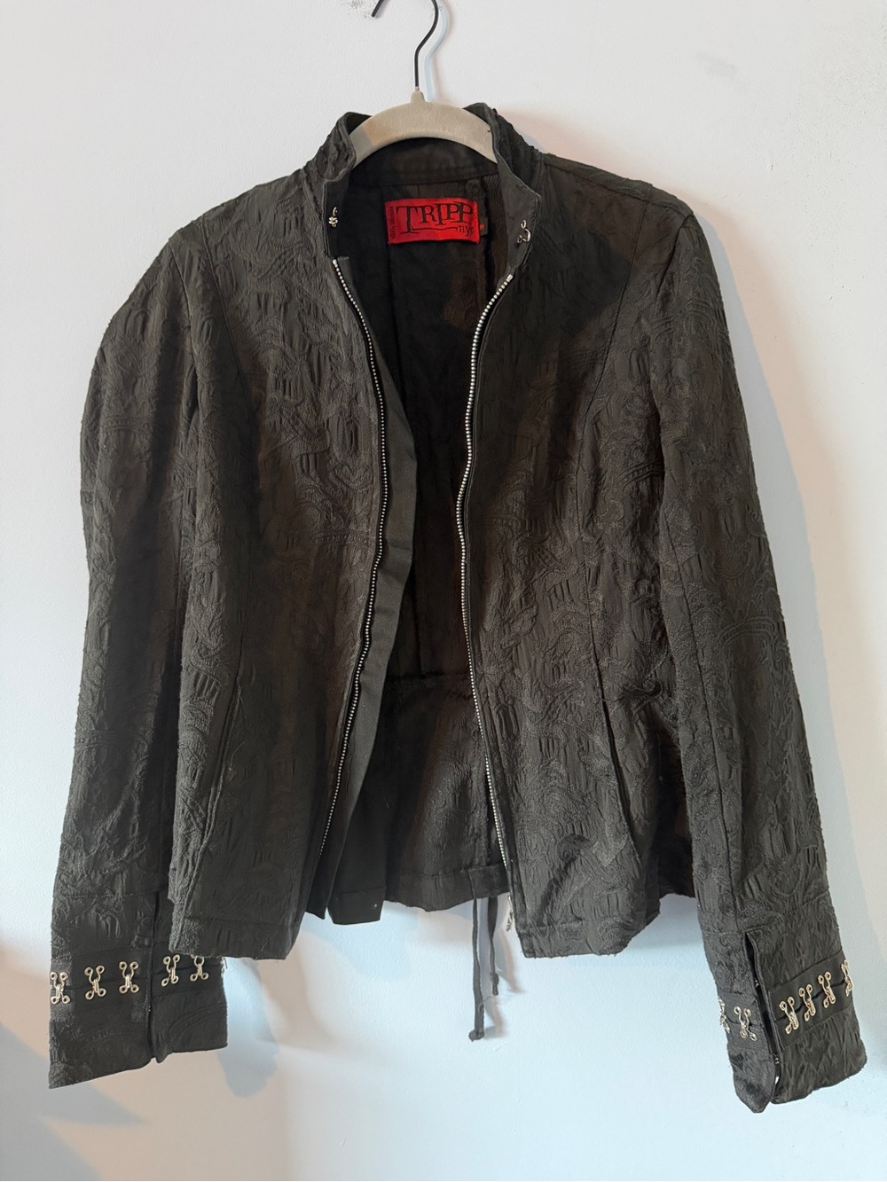 Tripp NYC Black Brocade Lace-Back Jacket - Picture 2 of 7